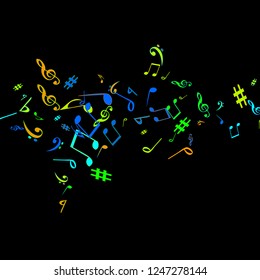 Musical Signs. Modern Background with Notes. Vector Element for Musical Poster, Banner, Advertising, Card. Minimalistic Simple Background.