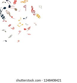 Musical Signs. Modern Background with Notes. Vector Element for Musical Poster, Banner, Advertising, Card. Minimalistic Simple Background.