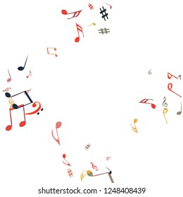 Musical Signs. Modern Background with Notes. Vector Element for Musical Poster, Banner, Advertising, Card. Minimalistic Simple Background.