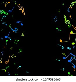 Musical Signs. Modern Background with Notes. Vector Element for Musical Poster, Banner, Advertising, Card. Minimalistic Simple Background.