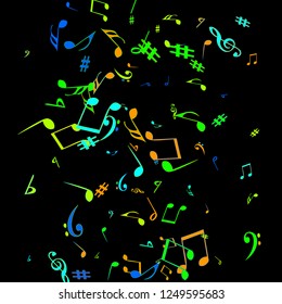 Musical Signs. Modern Background with Notes. Vector Element for Musical Poster, Banner, Advertising, Card. Minimalistic Simple Background.