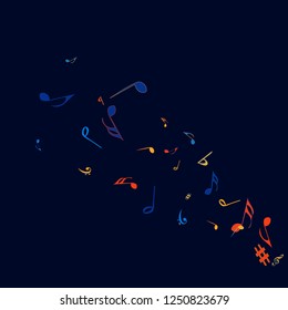 Musical Signs. Modern Background with Notes. Vector Element for Musical Poster, Banner, Advertising, Card. Minimalistic Simple Background.