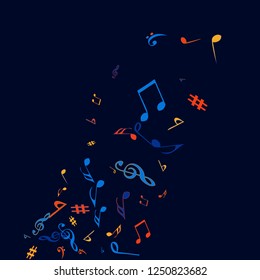 Musical Signs. Modern Background with Notes. Vector Element for Musical Poster, Banner, Advertising, Card. Minimalistic Simple Background.