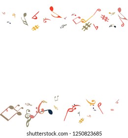 Musical Signs. Modern Background with Notes. Vector Element for Musical Poster, Banner, Advertising, Card. Minimalistic Simple Background.