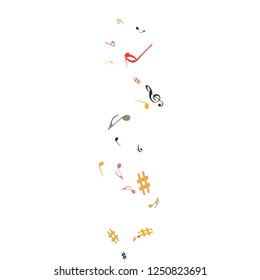 Musical Signs. Modern Background with Notes. Vector Element for Musical Poster, Banner, Advertising, Card. Minimalistic Simple Background.