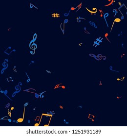 Musical Signs. Modern Background with Notes. Vector Element for Musical Poster, Banner, Advertising, Card. Minimalistic Simple Background.