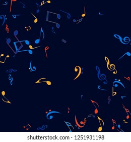 Musical Signs. Modern Background with Notes. Vector Element for Musical Poster, Banner, Advertising, Card. Minimalistic Simple Background.