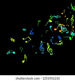Musical Signs. Modern Background with Notes. Vector Element for Musical Poster, Banner, Advertising, Card. Minimalistic Simple Background.