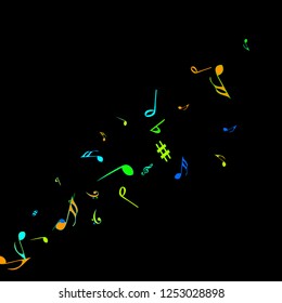 Musical Signs. Modern Background with Notes. Vector Element for Musical Poster, Banner, Advertising, Card. Minimalistic Simple Background.