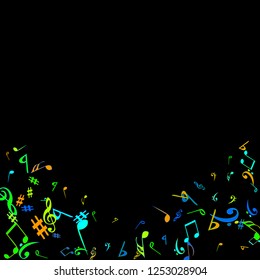 Musical Signs. Modern Background with Notes. Vector Element for Musical Poster, Banner, Advertising, Card. Minimalistic Simple Background.