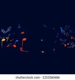 Musical Signs. Modern Background with Notes. Vector Element for Musical Poster, Banner, Advertising, Card. Minimalistic Simple Background.