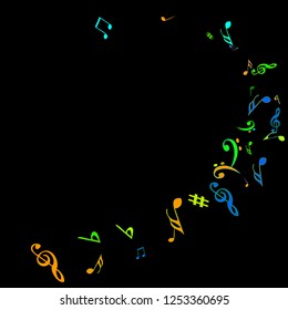 Musical Signs. Modern Background with Notes. Vector Element for Musical Poster, Banner, Advertising, Card. Minimalistic Simple Background.