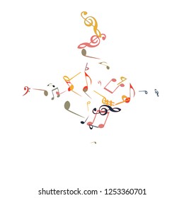 Musical Signs. Modern Background with Notes. Vector Element for Musical Poster, Banner, Advertising, Card. Minimalistic Simple Background.