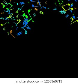 Musical Signs. Modern Background with Notes. Vector Element for Musical Poster, Banner, Advertising, Card. Minimalistic Simple Background.