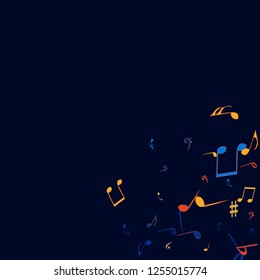 Musical Signs. Modern Background with Notes. Vector Element for Musical Poster, Banner, Advertising, Card. Minimalistic Simple Background.