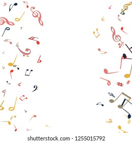 Musical Signs. Modern Background with Notes. Vector Element for Musical Poster, Banner, Advertising, Card. Minimalistic Simple Background.