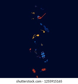 Musical Signs. Modern Background with Notes. Vector Element for Musical Poster, Banner, Advertising, Card. Minimalistic Simple Background.