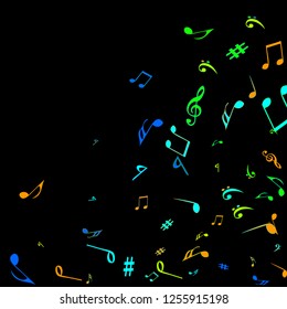 Musical Signs. Modern Background with Notes. Vector Element for Musical Poster, Banner, Advertising, Card. Minimalistic Simple Background.