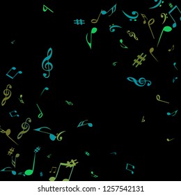 Musical Signs. Modern Background with Notes. Vector Element for Musical Poster, Banner, Advertising, Card. Minimalistic Simple Background.
