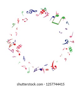 Musical Signs. Modern Background with Notes. Vector Element for Musical Poster, Banner, Advertising, Card. Minimalistic Simple Background.

