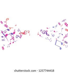 Musical Signs. Modern Background with Notes. Vector Element for Musical Poster, Banner, Advertising, Card. Minimalistic Simple Background.
