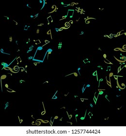 Musical Signs. Modern Background with Notes. Vector Element for Musical Poster, Banner, Advertising, Card. Minimalistic Simple Background.
