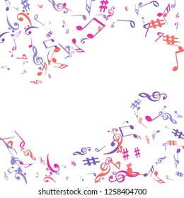Musical Signs. Modern Background with Notes. Vector Element for Musical Poster, Banner, Advertising, Card. Minimalistic Simple Background.

