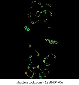 Musical Signs. Modern Background with Notes. Vector Element for Musical Poster, Banner, Advertising, Card. Minimalistic Simple Background.
