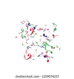 Musical Signs. Modern Background with Notes. Vector Element for Musical Poster, Banner, Advertising, Card. Minimalistic Simple Background.
