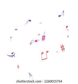 Musical Signs. Modern Background with Notes. Vector Element for Musical Poster, Banner, Advertising, Card. Minimalistic Simple Background.
