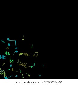 Musical Signs. Modern Background with Notes. Vector Element for Musical Poster, Banner, Advertising, Card. Minimalistic Simple Background.
