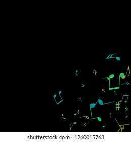 Musical Signs. Modern Background with Notes. Vector Element for Musical Poster, Banner, Advertising, Card. Minimalistic Simple Background.
