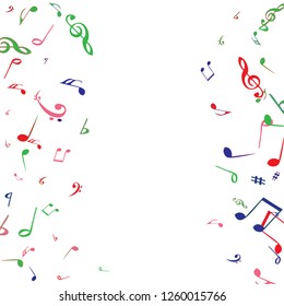 Musical Signs. Modern Background with Notes. Vector Element for Musical Poster, Banner, Advertising, Card. Minimalistic Simple Background.
