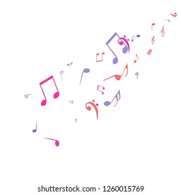 Musical Signs. Modern Background with Notes. Vector Element for Musical Poster, Banner, Advertising, Card. Minimalistic Simple Background.
