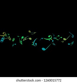 Musical Signs. Modern Background with Notes. Vector Element for Musical Poster, Banner, Advertising, Card. Minimalistic Simple Background.
