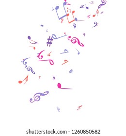 Musical Signs. Modern Background with Notes. Vector Element for Musical Poster, Banner, Advertising, Card. Minimalistic Simple Background.

