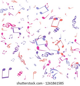 Musical Signs. Modern Background with Notes. Vector Element for Musical Poster, Banner, Advertising, Card. Minimalistic Simple Background.
