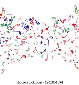 Musical Signs. Modern Background with Notes. Vector Element for Musical Poster, Banner, Advertising, Card. Minimalistic Simple Background.
