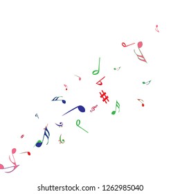 Musical Signs. Modern Background with Notes. Vector Element for Musical Poster, Banner, Advertising, Card. Minimalistic Simple Background.
