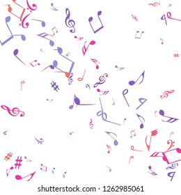 Musical Signs. Modern Background with Notes. Vector Element for Musical Poster, Banner, Advertising, Card. Minimalistic Simple Background.
