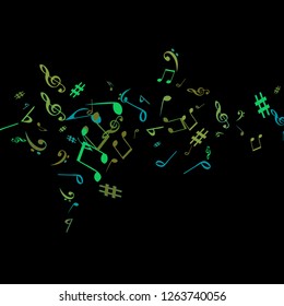 Musical Signs. Modern Background with Notes. Vector Element for Musical Poster, Banner, Advertising, Card. Minimalistic Simple Background.
