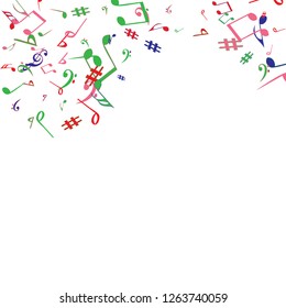 Musical Signs. Modern Background with Notes. Vector Element for Musical Poster, Banner, Advertising, Card. Minimalistic Simple Background.
