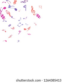Musical Signs. Modern Background with Notes. Vector Element for Musical Poster, Banner, Advertising, Card. Minimalistic Simple Background.
