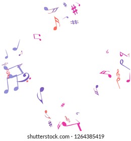 Musical Signs. Modern Background with Notes. Vector Element for Musical Poster, Banner, Advertising, Card. Minimalistic Simple Background.
