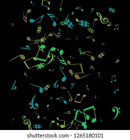 Musical Signs. Modern Background with Notes. Vector Element for Musical Poster, Banner, Advertising, Card. Minimalistic Simple Background.

