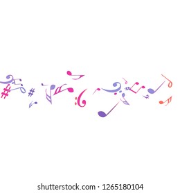 Musical Signs. Modern Background with Notes. Vector Element for Musical Poster, Banner, Advertising, Card. Minimalistic Simple Background.
