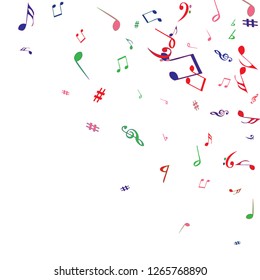 Musical Signs. Modern Background with Notes. Vector Element for Musical Poster, Banner, Advertising, Card. Minimalistic Simple Background.
