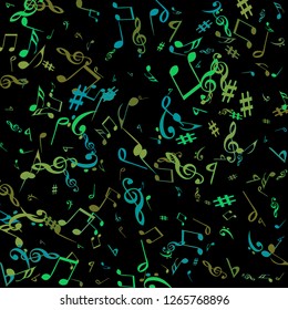 Musical Signs. Modern Background with Notes. Vector Element for Musical Poster, Banner, Advertising, Card. Minimalistic Simple Background.
