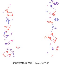 Musical Signs. Modern Background with Notes. Vector Element for Musical Poster, Banner, Advertising, Card. Minimalistic Simple Background.

