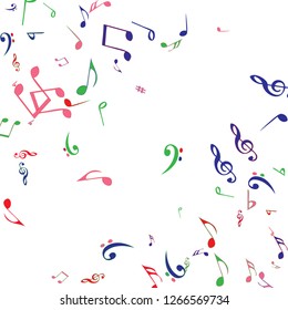 Musical Signs. Modern Background with Notes. Vector Element for Musical Poster, Banner, Advertising, Card. Minimalistic Simple Background.
